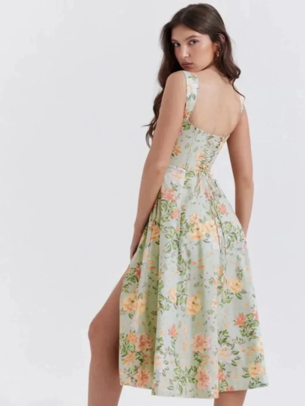 HOUSE OF CB Saira Floral Lace-Up Corset Cocktail Dress (XS) *NWOT* - Picture 8 of 13